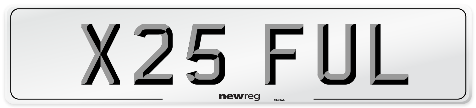 X25 FUL Number Plate from New Reg